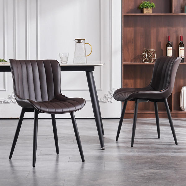 Dining Chairs Set of 2 Faux Leather Upholstered Kitchen Dining Room Chair