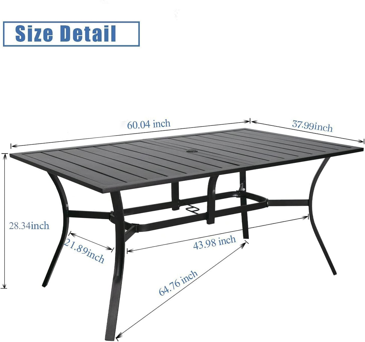 Outdoor Dining Table Patio Slat Table Top