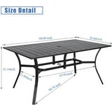 Outdoor Dining Table Patio Slat Table Top