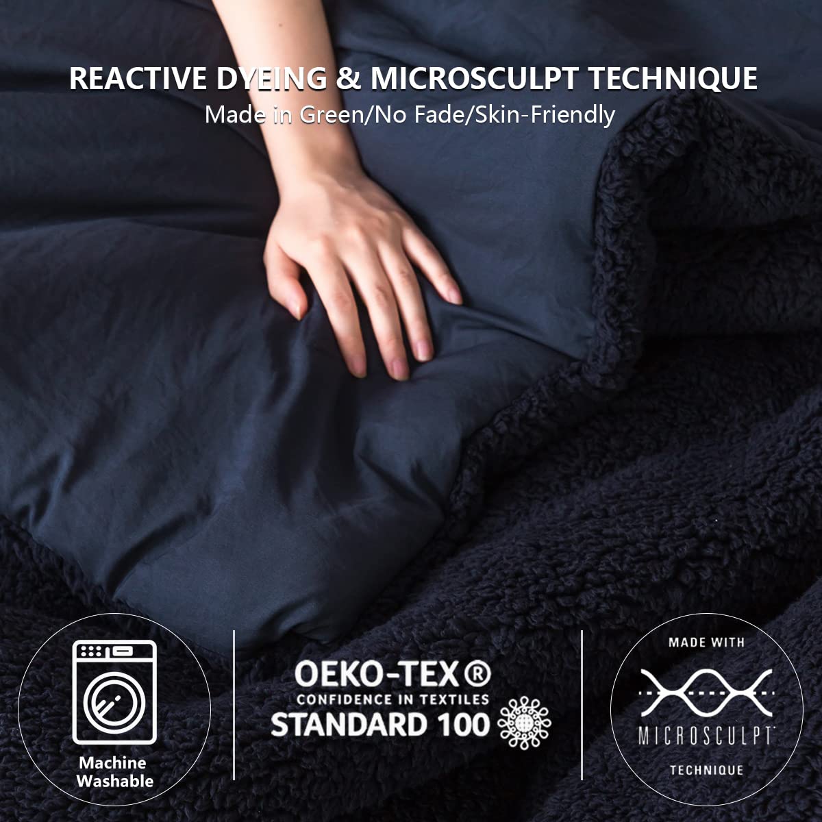Warm Comforter Queen Size Sherpa Comforter Set Fuzzy Bedding Comforters