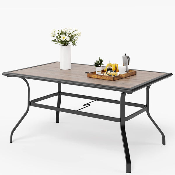 60" x 37" Patio Dining Table Large Rectangular Table