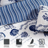 Full / Queen Coastal Quilt Bedding Set, Summer Coastal Quilt with Shams