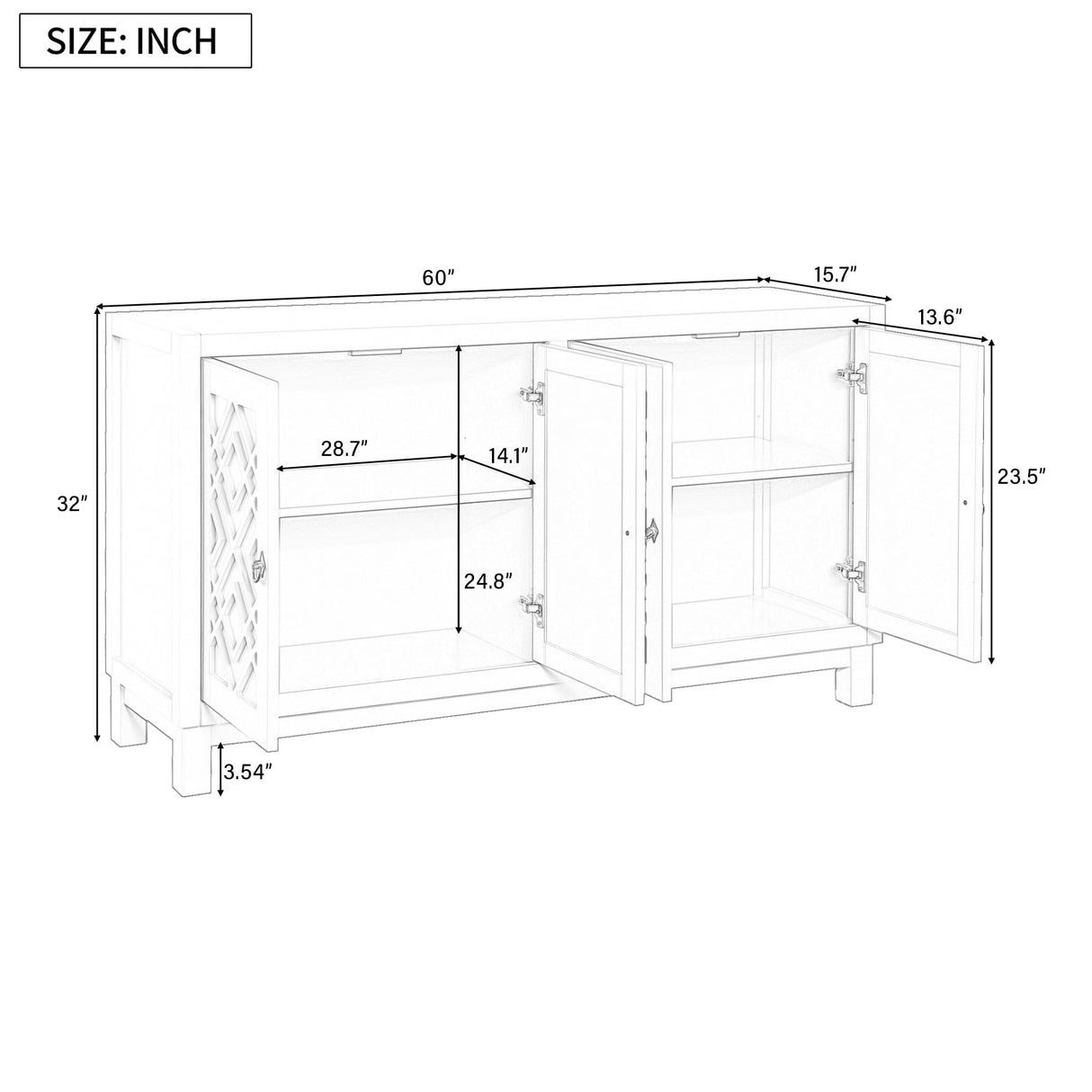 Sideboard Buffet Cabinet Large Storage Cabinet