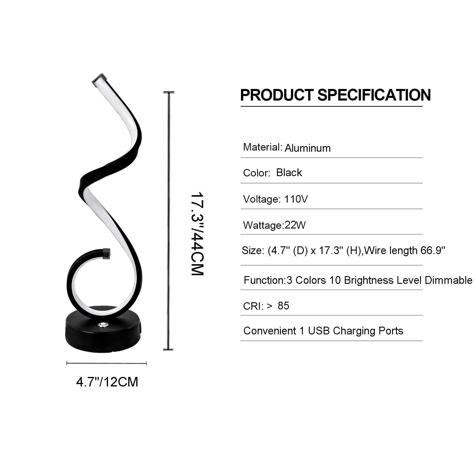 22W Dimmable Touch Control Desk Lamp