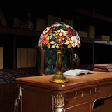 Bedside Table Lamp LED E26 Bulb Tiffany Stained Glass Grape Rose Handmade