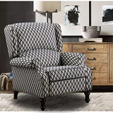 Rosevera Leavitt Living Room Chairs with Padded Seat Sleeper Comfy for bedrooms Lounge Chaise, Standard, Jacquard Navy