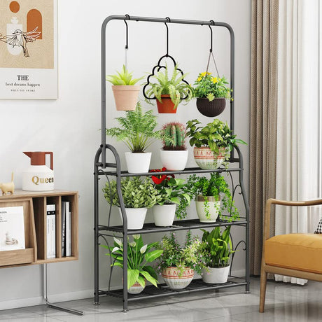 Plant Stand 3 Tier Indoor Outdoor Tall Corner Shelf Metal Flower Stands