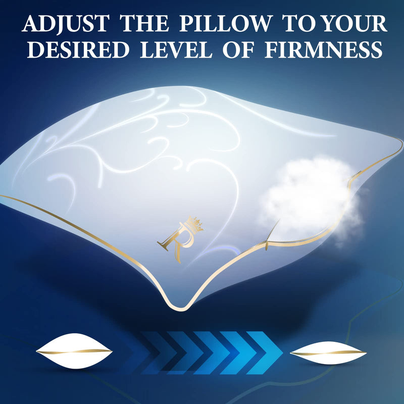 Queen Professional Hotel Pillows, Pharmonis USA, (2-Pack) - a Set of Premium Plush Gel