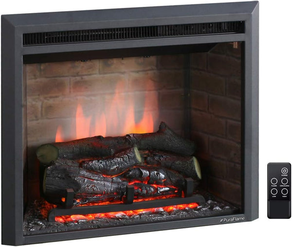 Western Electric Fireplace Insert with Fire Crackling Sound, Remote Control, 750/1500W