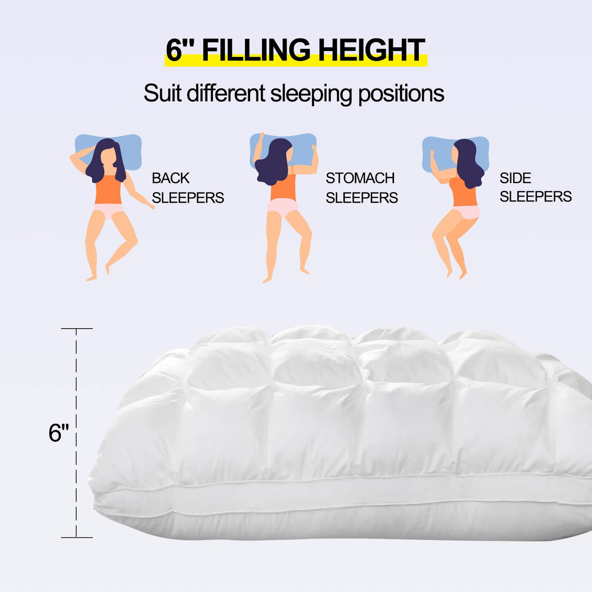 Soft Pillows for Sleeping, Support Bed Pillows, Down Alternative Pillow