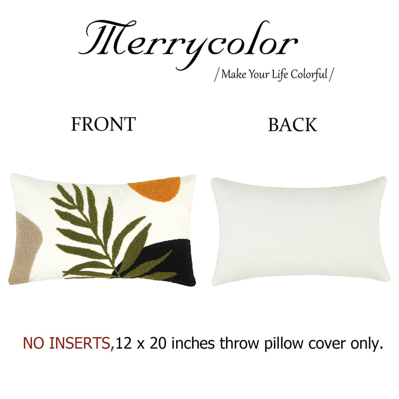 Boho Lumbar Throw Pillow Covers 12x20 Tufted Abstract Mid Century Modern Pillowcases