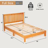 Wood Platform Bed Frame Solid Wood Foundation/Wood Slats Support