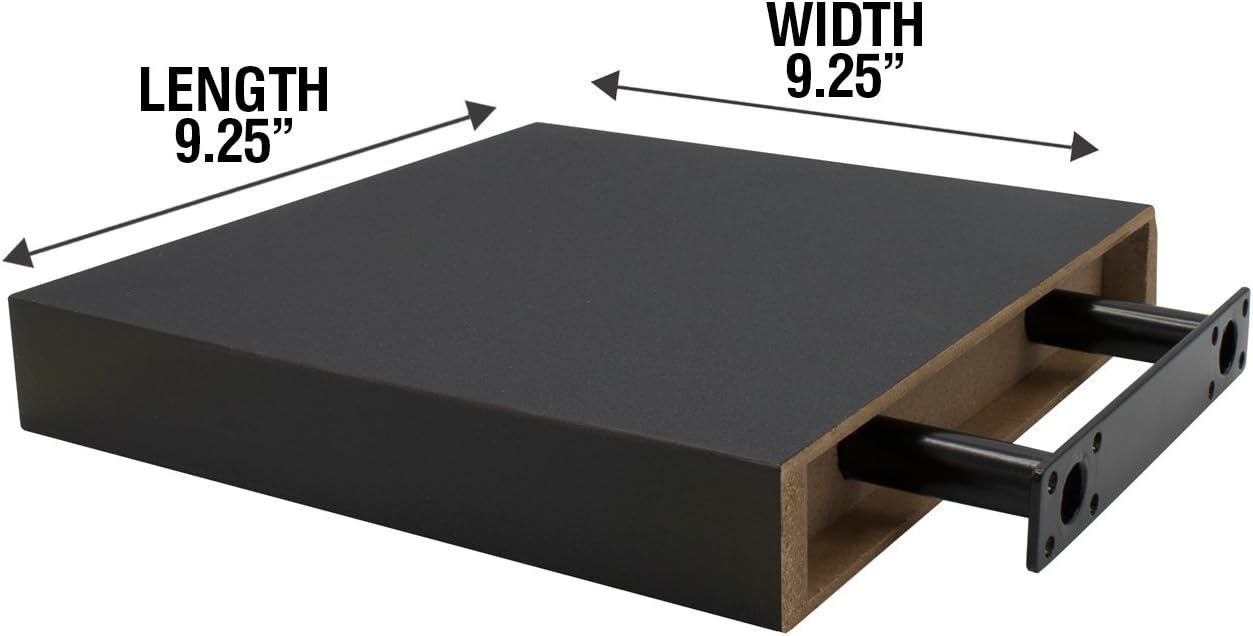 Square Floating Shelf for Wall - 3 Small Shelves with Invisible Mounting Brackets for Living