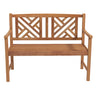 Wooden Garden Bench - 2-Person Acacia Wood Bench, Outside Slats Loveseat