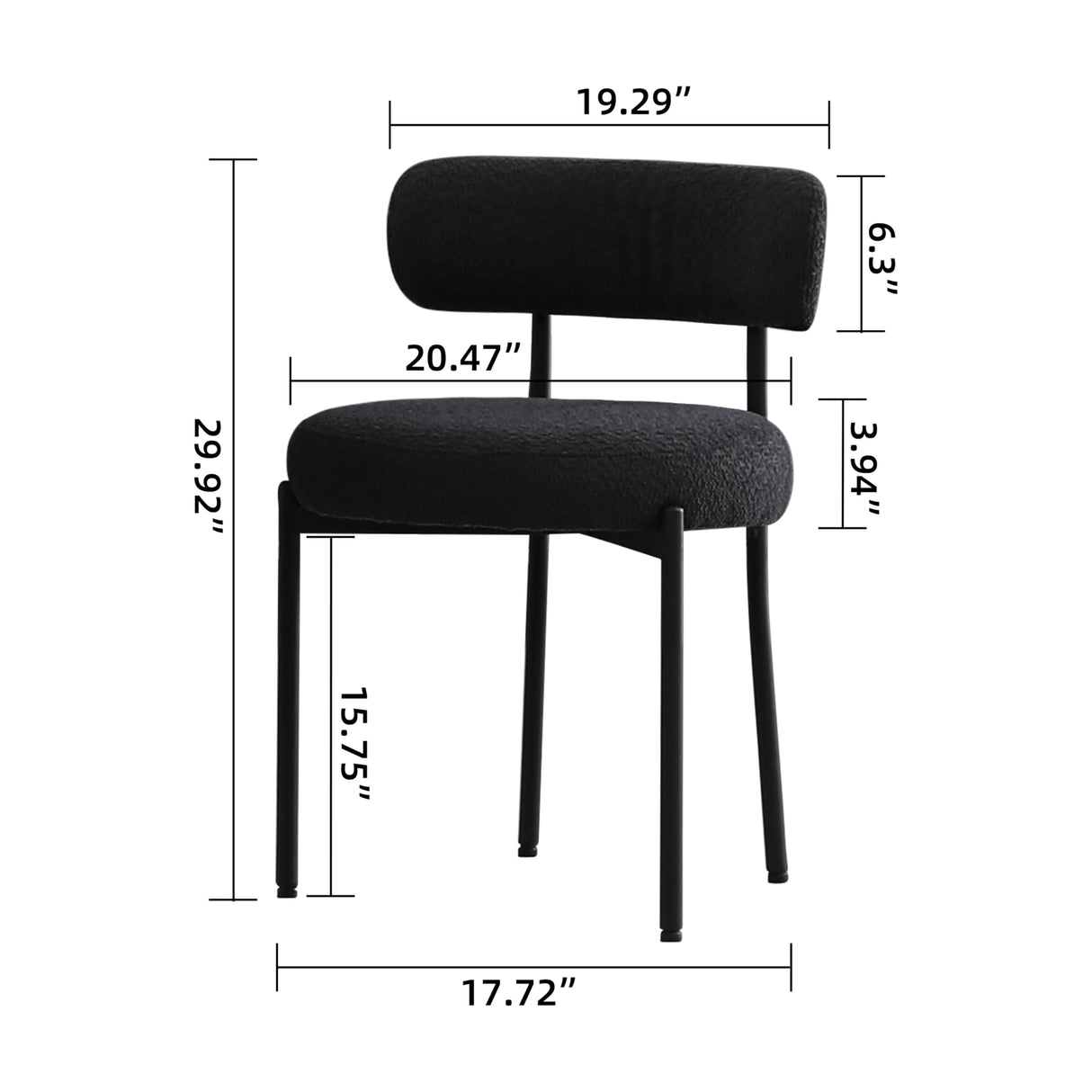 Black Dining Chairs, Kitchen Dining Room Chairs Set of 6