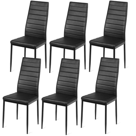 Black Polyvinyl Chloride Metal Dining Chair