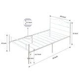 14 Inch Twin Size Metal Platform Bed Frame with Headboard and Footboard