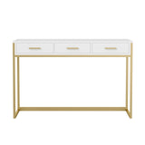 Drawers in White with Polished Brass Hardware