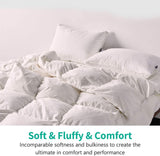 Fluffy Feathers Down Comforter King Size, Organic Cotton Cover Feathers Down Duvet