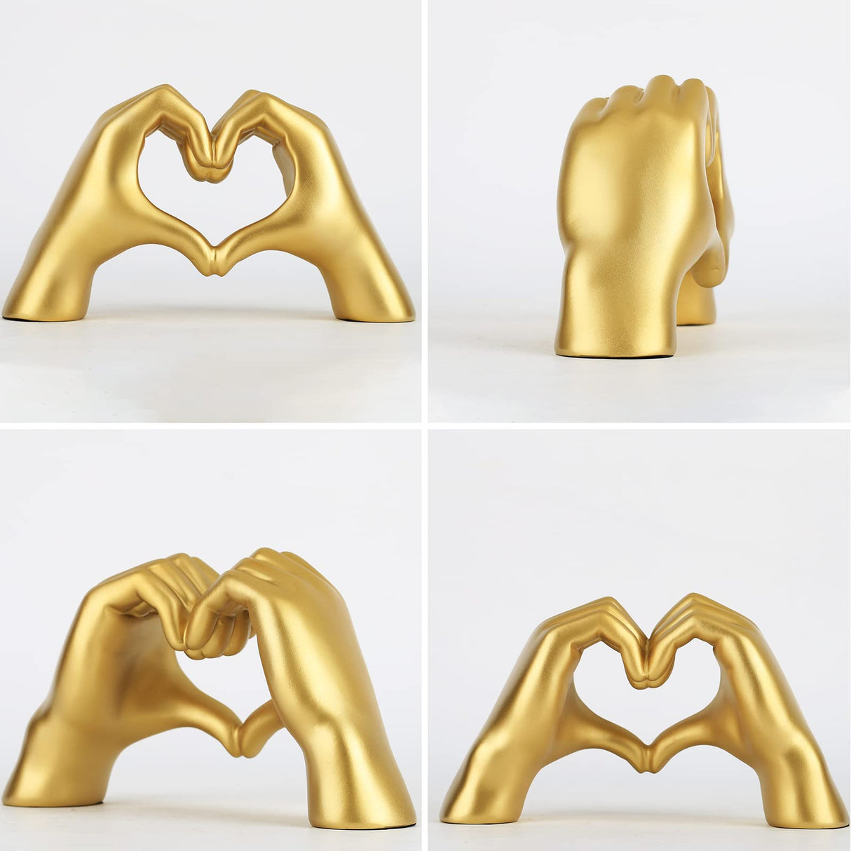 Golden Gesture Decoration, Love Finger Statue Modern, Modern Art Sculpture