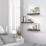 Floating Shelves Black, Wall Shelves with Invisible Brackets for Bedroom, Bathroom