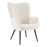 Boucle Fabric Accent Chair Sherpa Furry Upholstered Chair