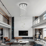 Modern K9 Crystal Spral Raindrop Chandelier Lighting Flush