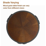 Color Variation End Table-Wood Frame Side Table Round Coffee