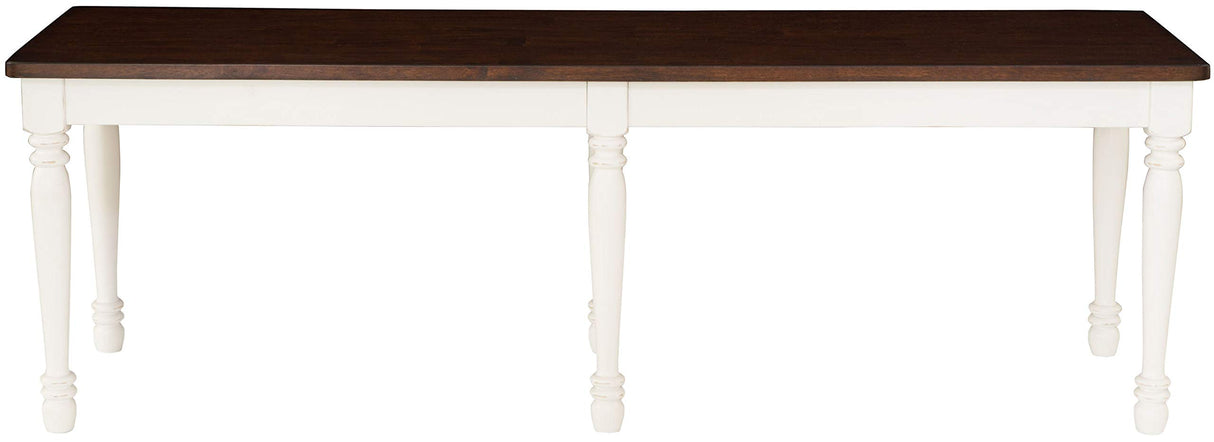 Shelby Dining Bench, Distressed White