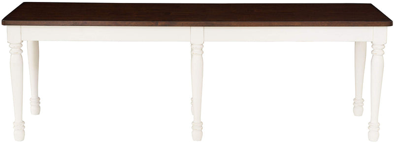 Shelby Dining Bench, Distressed White