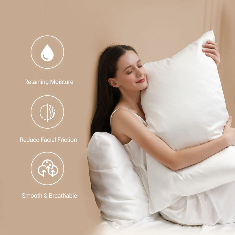 100% Pure 22 Momme Mulberry Silk Pillowcase for Hair and Skin -Grade 6A Silk - Durable,