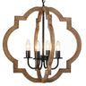 21.65'' Farmhouse Wood Chandelier, Rustic Orb Chandelier for Dining Room