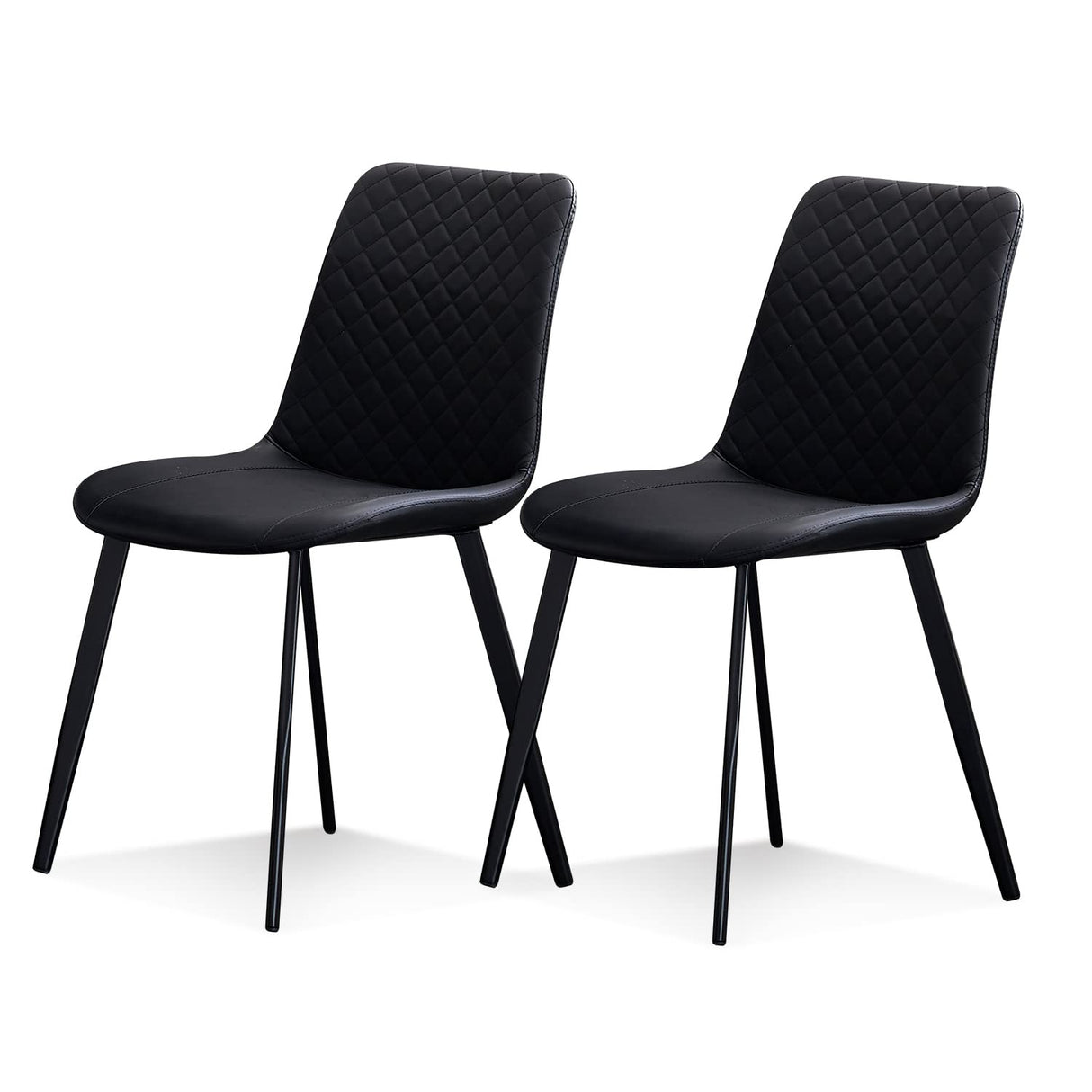 Mid Century Modern Dining Chairs Set of 2, Black Dining Room Chairs