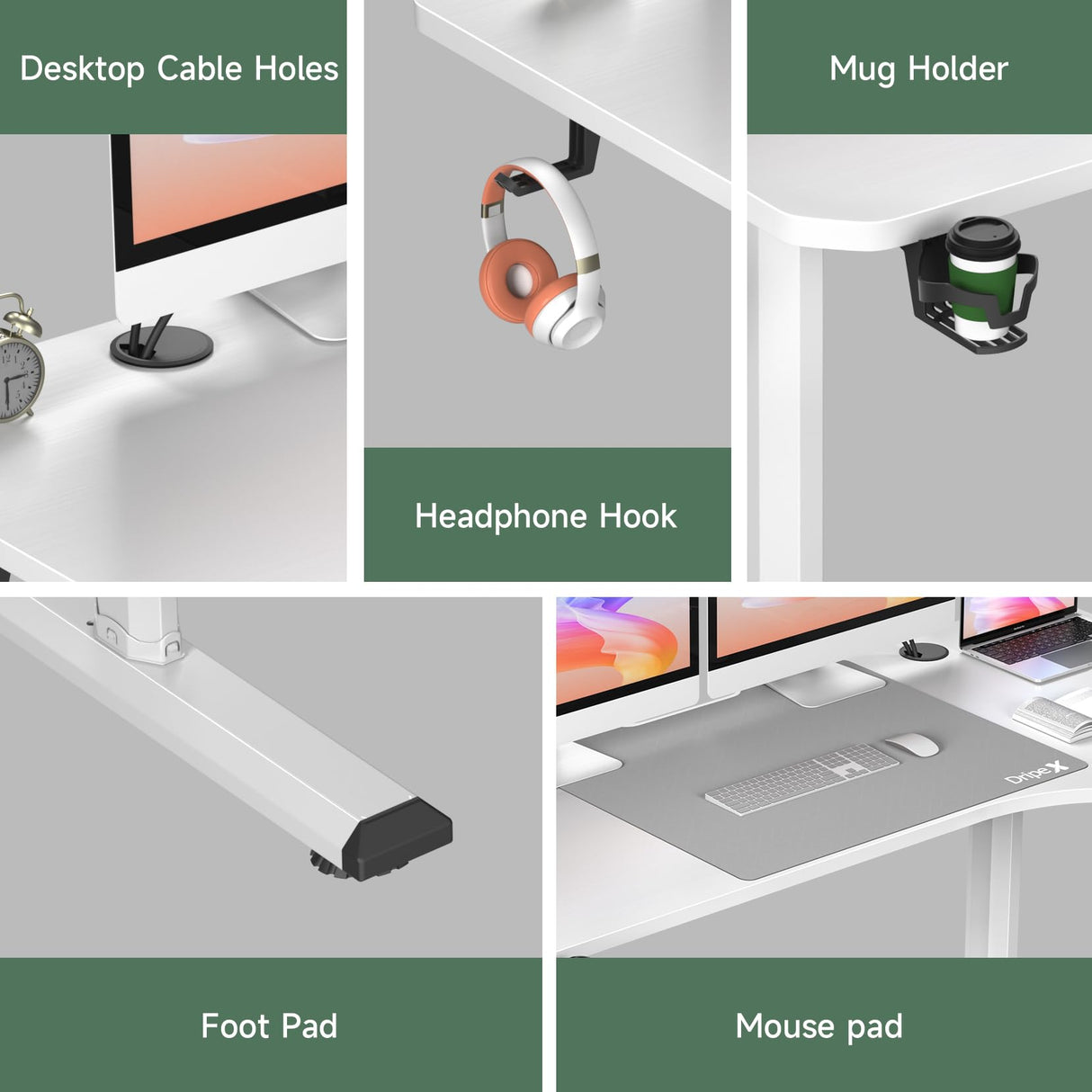 Electric Standing Desk, 63 x 30 Inch Adjustable