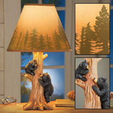 Rustic Climbing Bear Family Northwoods Lamp