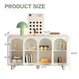 55.11" L Kitchen White Buffet Cabinet with Storage,Accent Sideboard