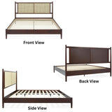 Oliver 15 Inch Signature Bed Frame with Rattan Headboard