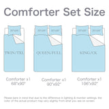 King Cal Baby Blue 3-Piece Down Alternative Comforter Set Bedding Ruched 3D Floral