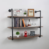 Industrial Pipe Shelving Wall Mounted,48in Rustic Metal Floating Shelves