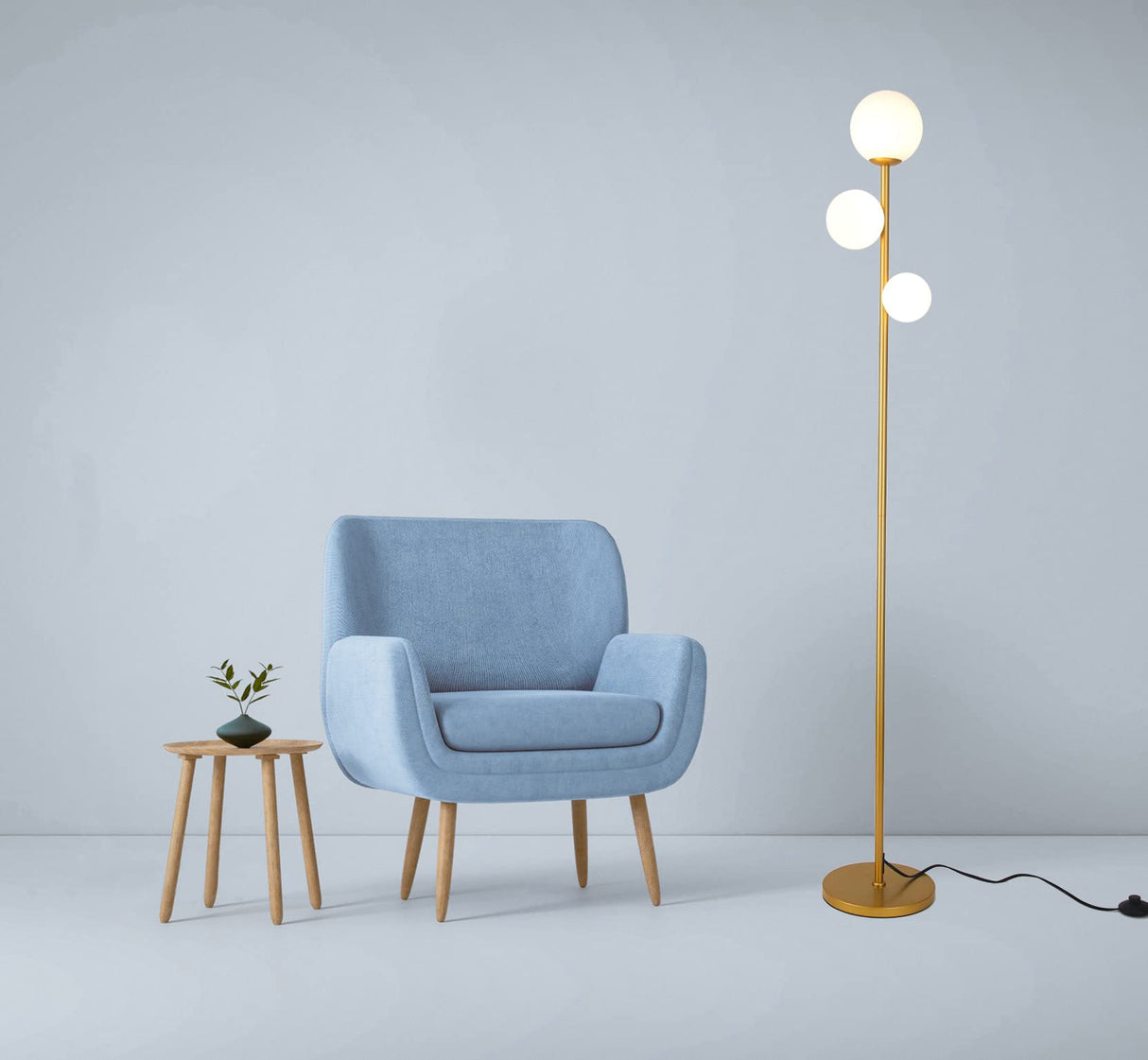 3 Globe Mid Century Modern Floor Lamp for Living Room