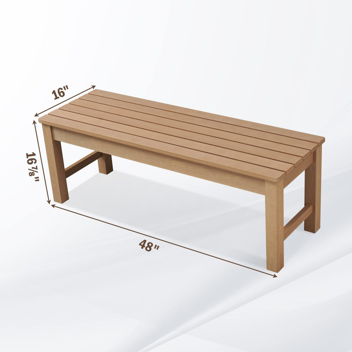 Garden Bench, Poly Outdoor Bench Weatherproof, 2-Person Benches