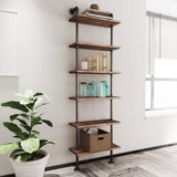 Industrial Pipe Bookshelves Rustic Wall Ladder Bookshelf Display Storage Stand Shelf