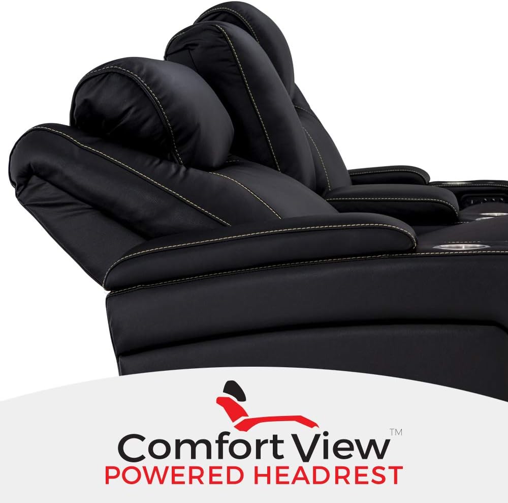 Vienna Home Theater Seating - Top Grain Leather Power Recline Power Headrest