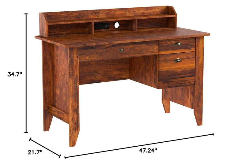 Eleanor Executive Desk Wood Grain, Golden Cherry