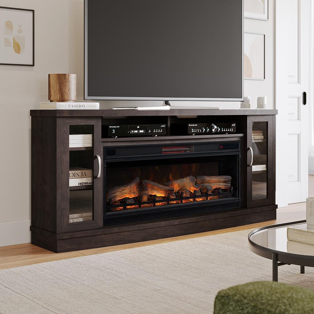 Infrared Electric Fireplace Entertainment Center & 42" Linear Firebox