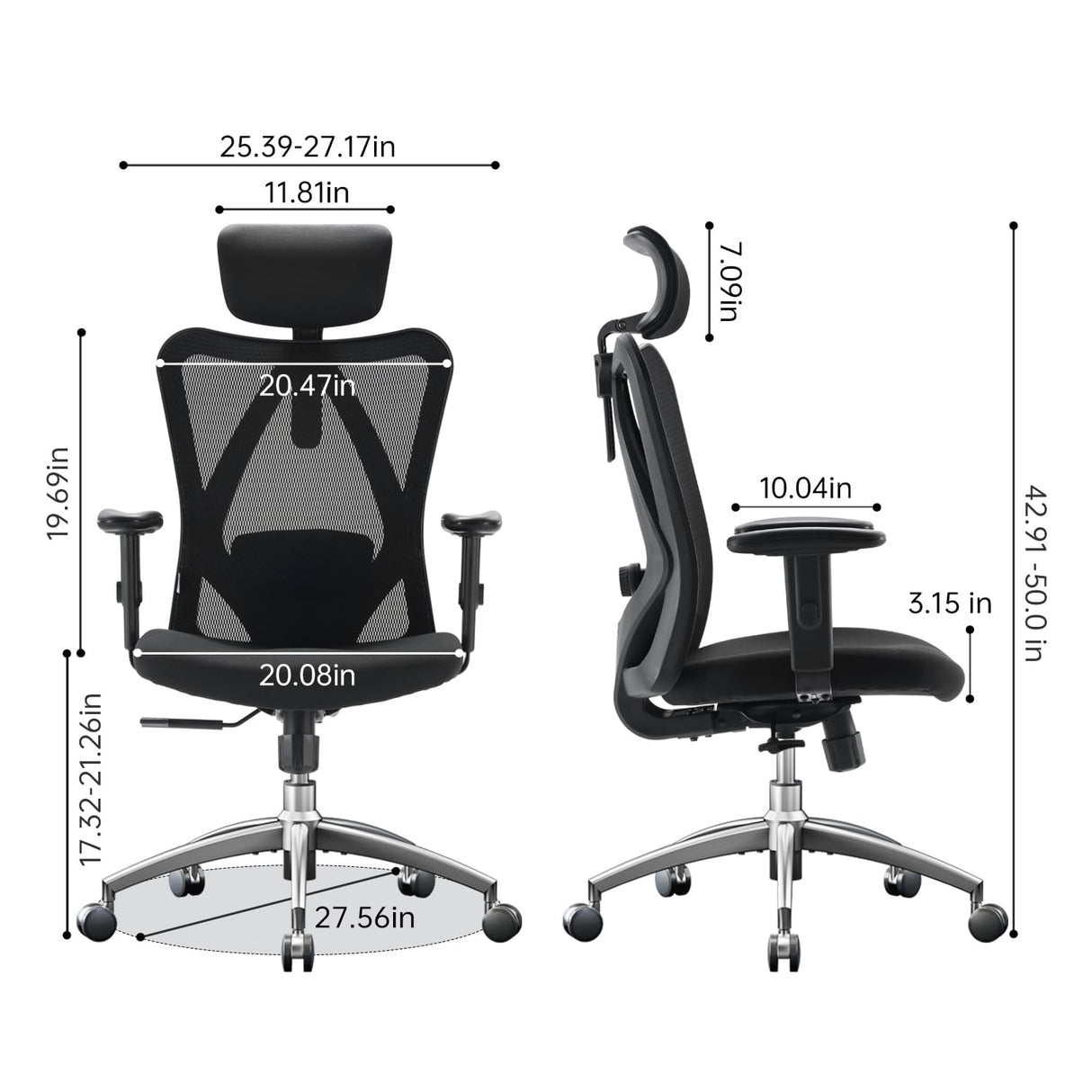 Office Chair for Big and Tall People Adjustable Headrest