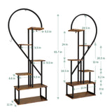 6 Tier Metal Plant Stand, Creative Half Heart Shape Ladder Plant Stands