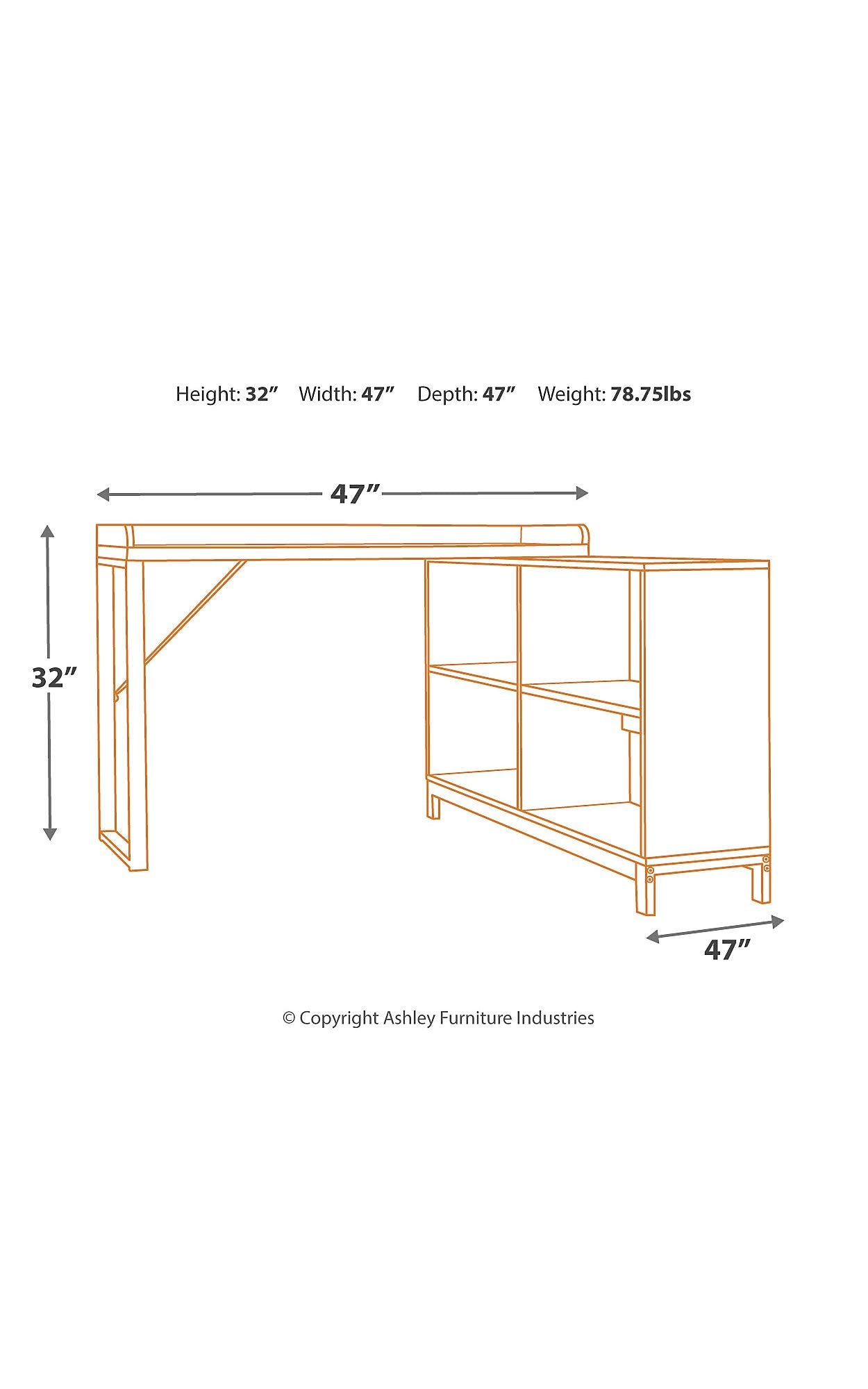 Gerdanet Modern Farmhouse Home Office L-Shaped Desk with Side Storage