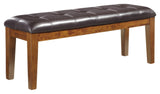 Ralene Tufted Upholstered Dining Room Bench, Medium Brown