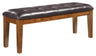 Ralene Tufted Upholstered Dining Room Bench, Medium Brown